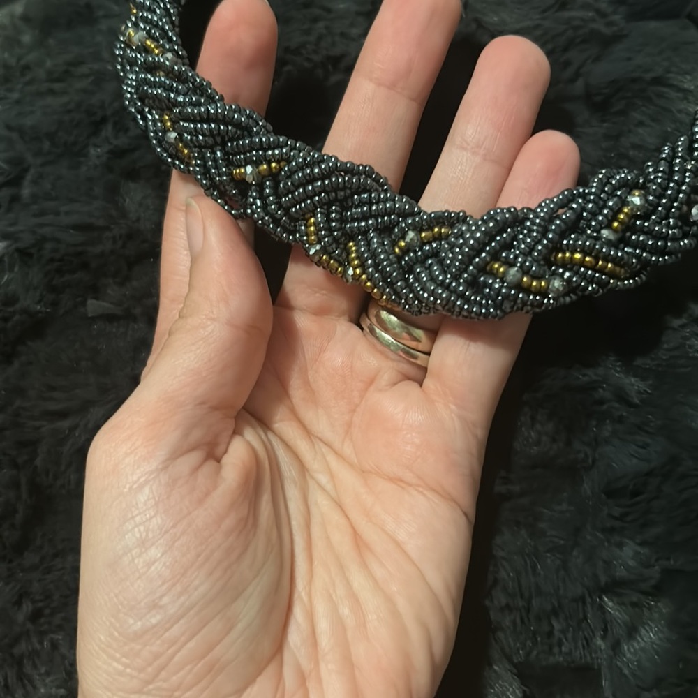 Braided two tone necklace